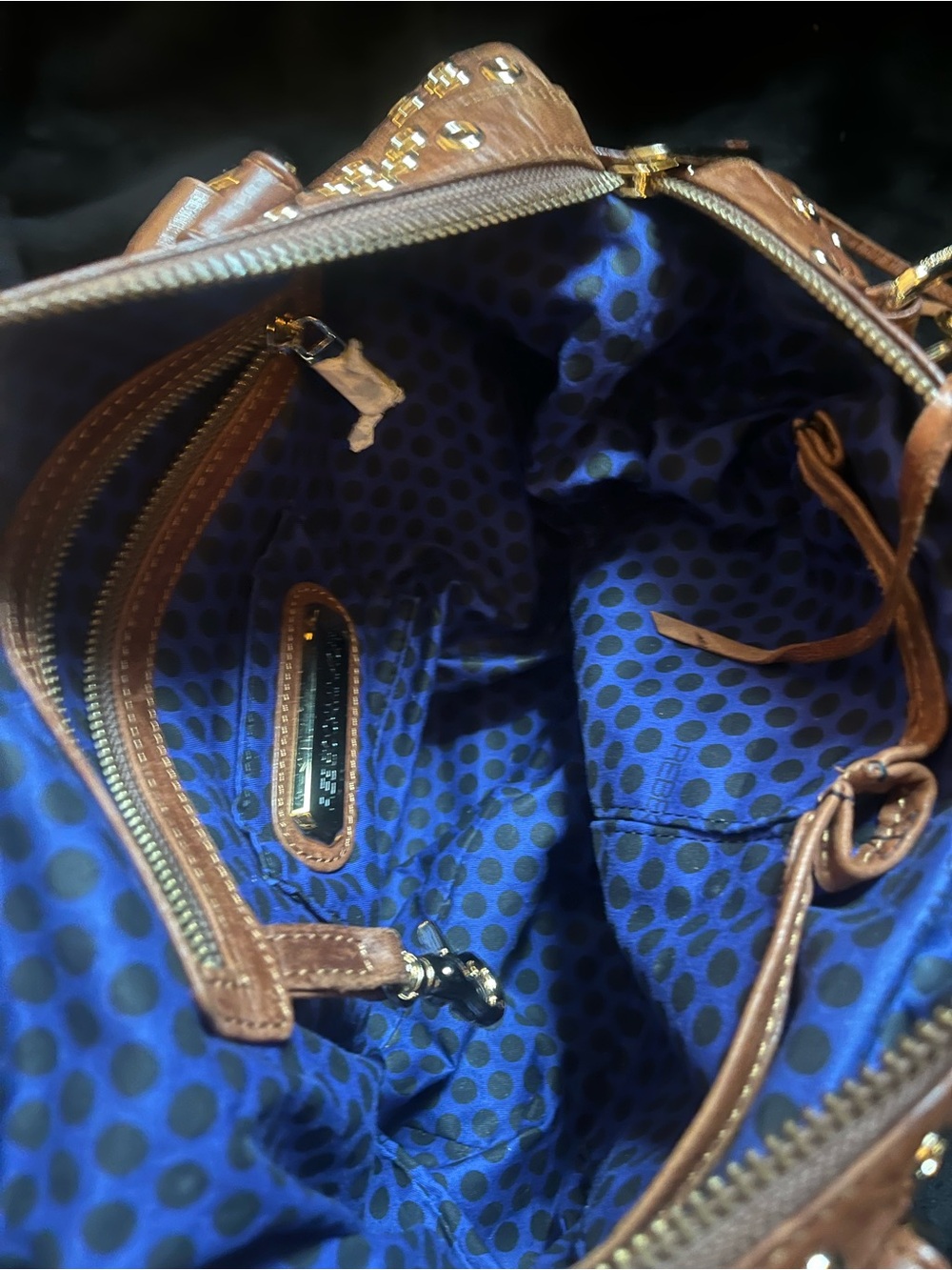 Rebecca Minkoff Studded Brown Shoulder Bag with Gold Eyelet Accents - Picture 6 of 6